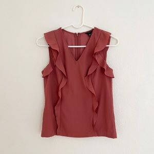 Ann Taylor Petite Rose Ruffle Blouse